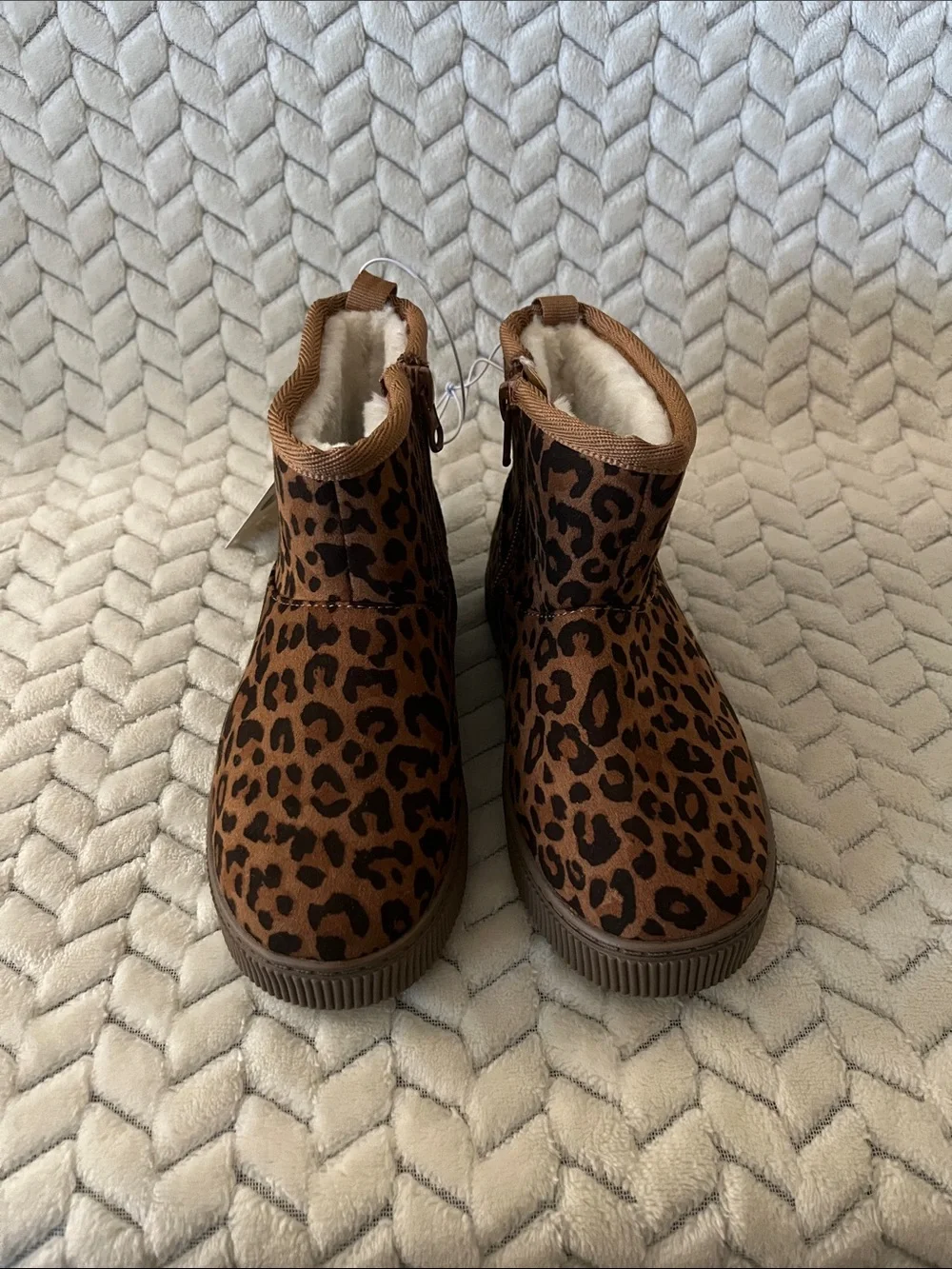 Cat & Jack Kids Leopard Print Brown Ankle Boots